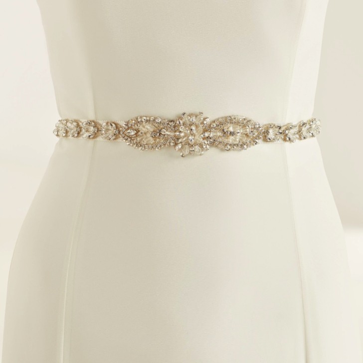 Bianco Vintage inspiriert Kristall verschönert Hochzeit Gürtel