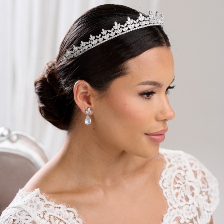 Blenheim Cubic Zirconia Crystal Bridal Crown