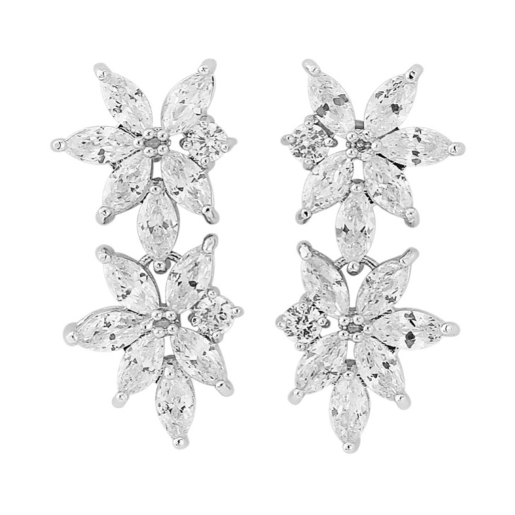 Boucles d'oreilles de mariage en cristal Cosmos