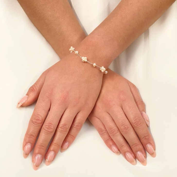 Bracciale a catena con perle d'acqua dolce Eliana