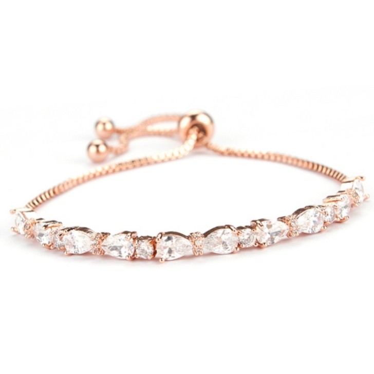 Bracciale da sposa Charlee Chic con zirconi (oro rosa)