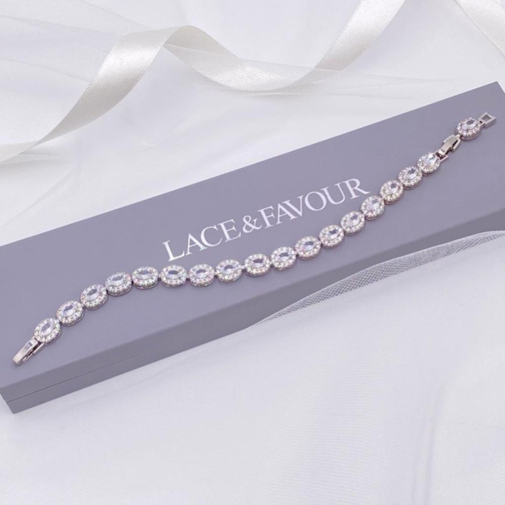 Bracciale da sposa Grosvenor ovale impreziosito da cristalli