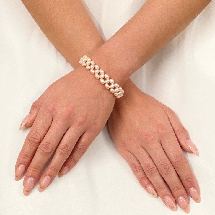 Bracelet de mariage en perles d'eau douce Lilieta