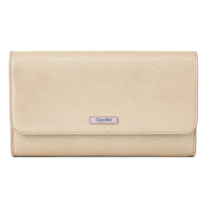 Capollini Blassgoldene Clutch-Tasche aus Nubukleder