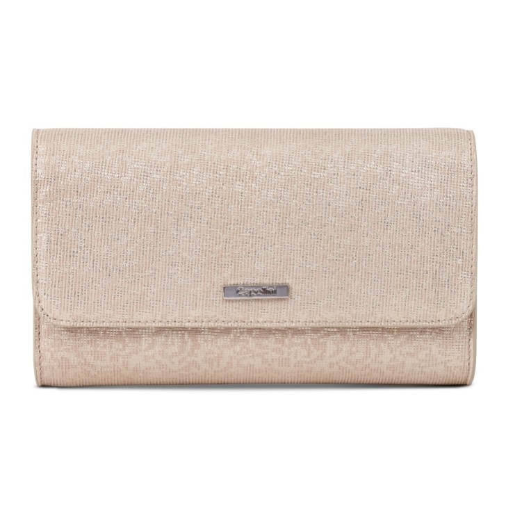 Capollini Champagne Nubuck Leather Clutch Bag