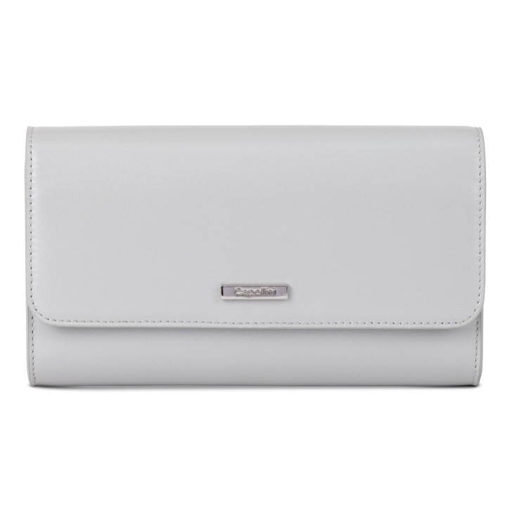 Capollini Cloud Gray Leather Clutch Bag