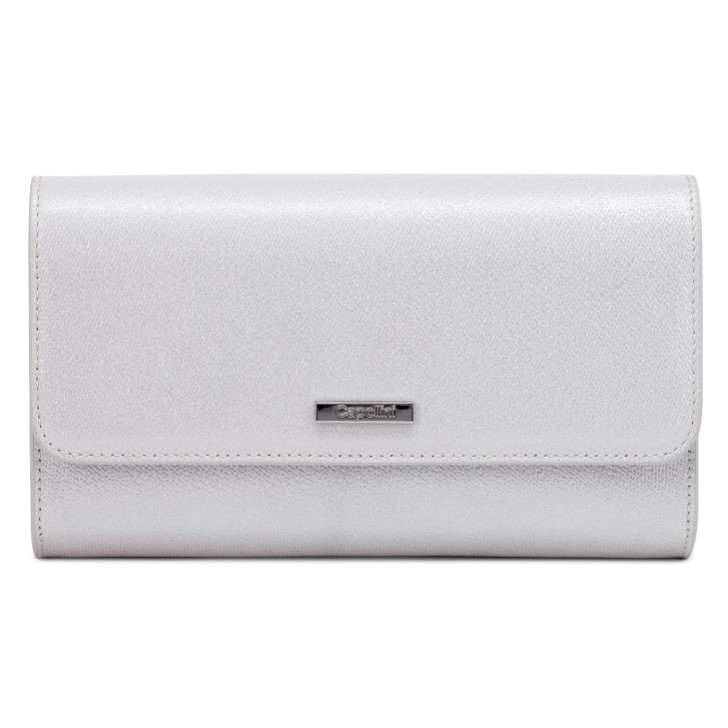 Capollini Glacier White Nubuck Leather Clutch Bag