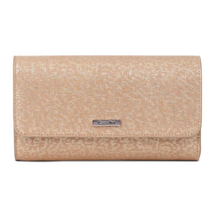 Capollini Gold Dorado Nubuck Leather Clutch Bag