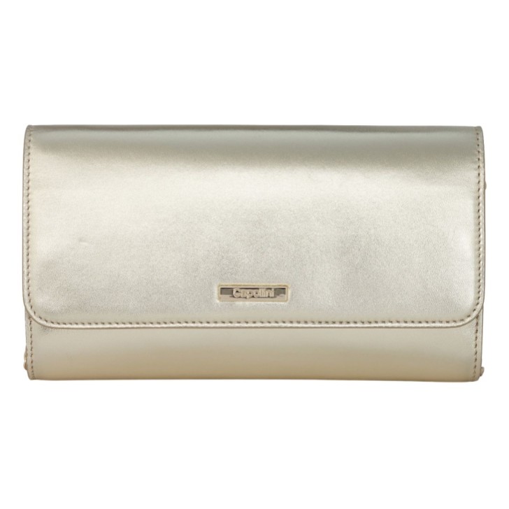 Capollini Goldfarbene Leder-Clutch
