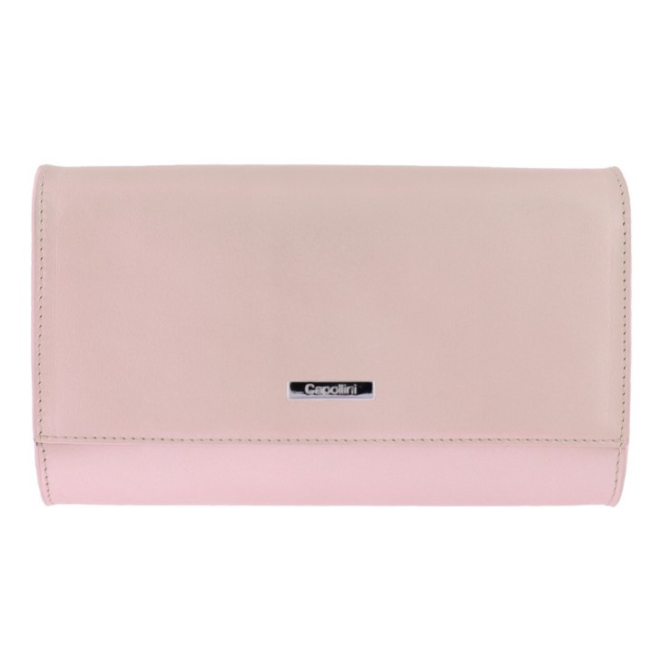 Capollini Pink Leather Clutch Bag