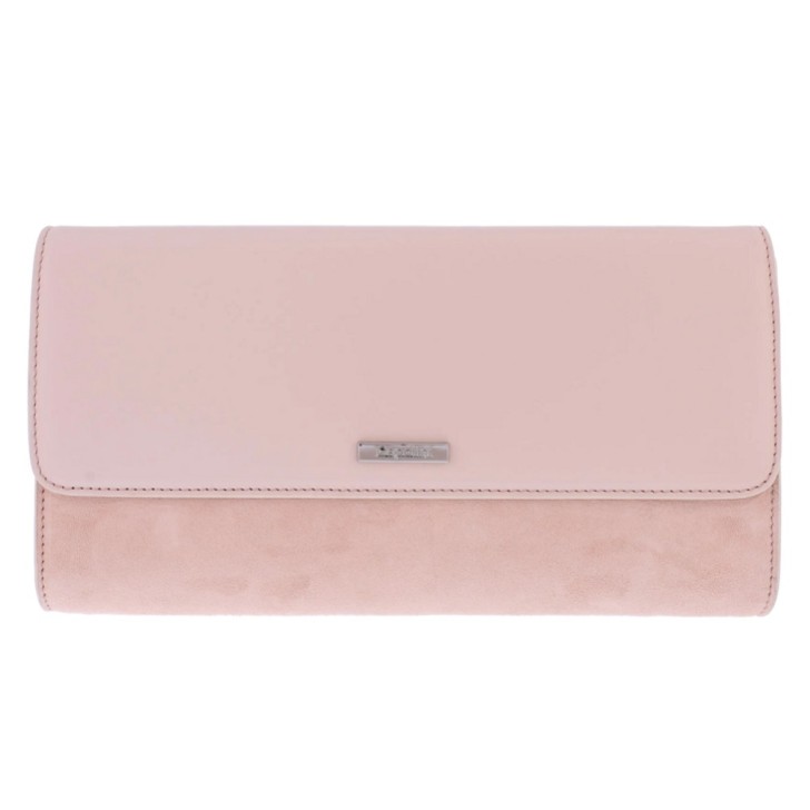 Capollini Pink Suede and Leather Clutch Bag
