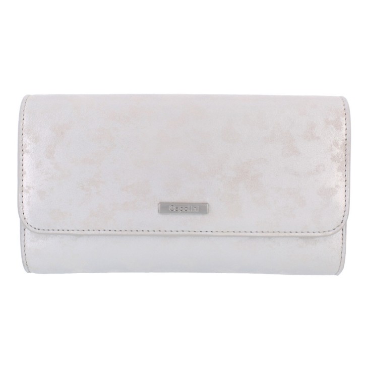 Capollini Pochette en cuir nubuck argenté