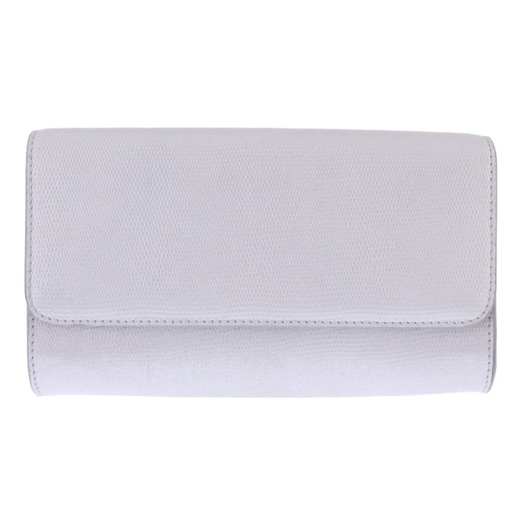 Capollini Pochette en cuir nubuck gris clair