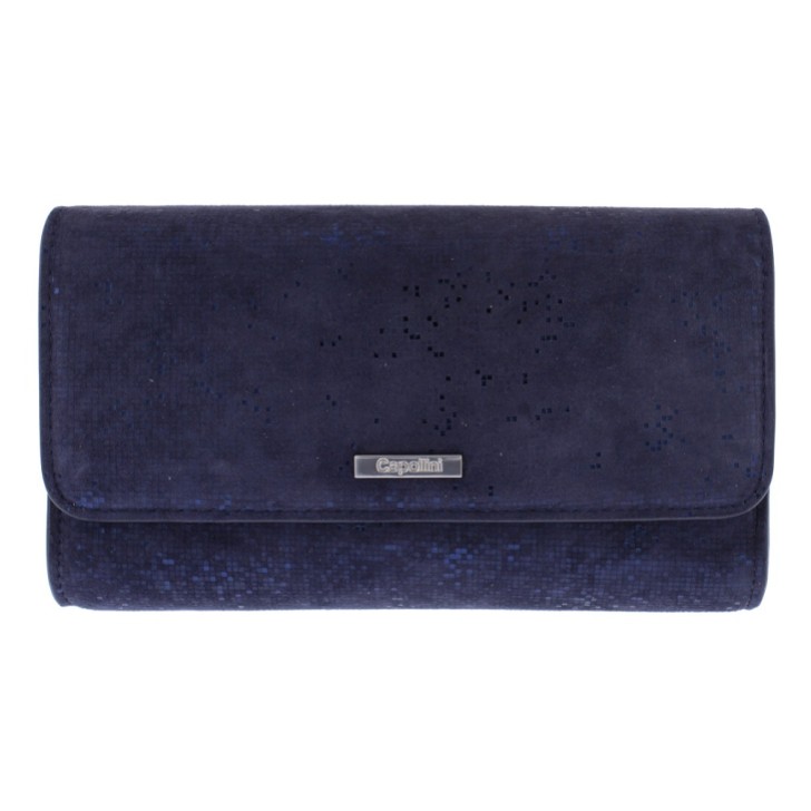 Capollini Pochette en cuir nubuck marine