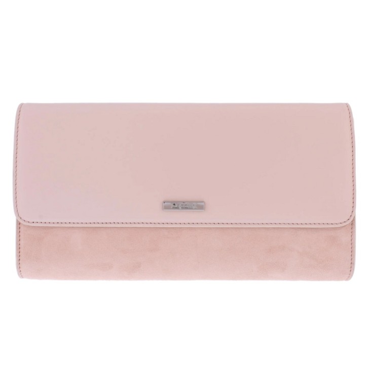 Capollini Pochette en daim et cuir rose