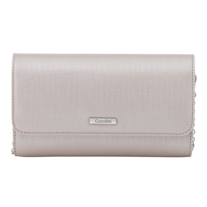 Capollini Pochette in pelle color cipria perlata