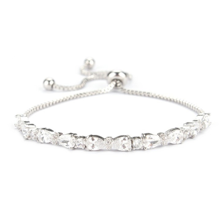 Charlee Chic Bracelet de mariage en zircon cubique (argent)