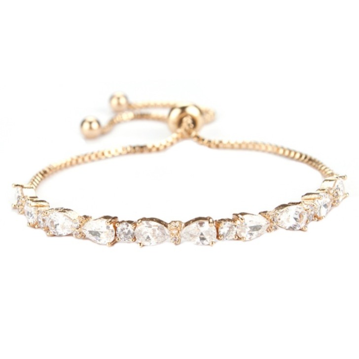 Charlee Chic Cubic Zirconia Wedding Bracelet (Gold)