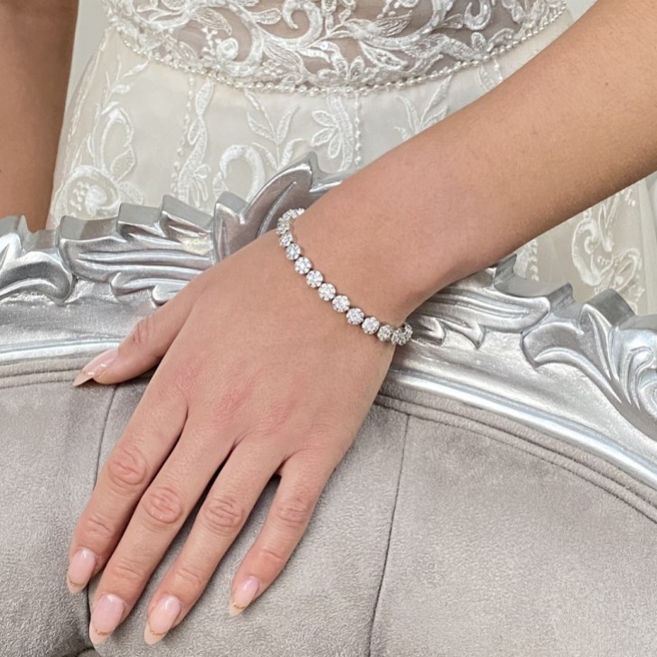 Claverley - Bracelet de mariage orné de cristaux ronds