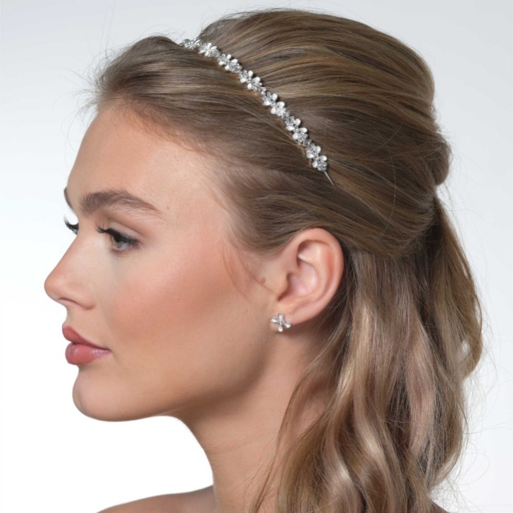 Clover Silver Dainty Floral Headband