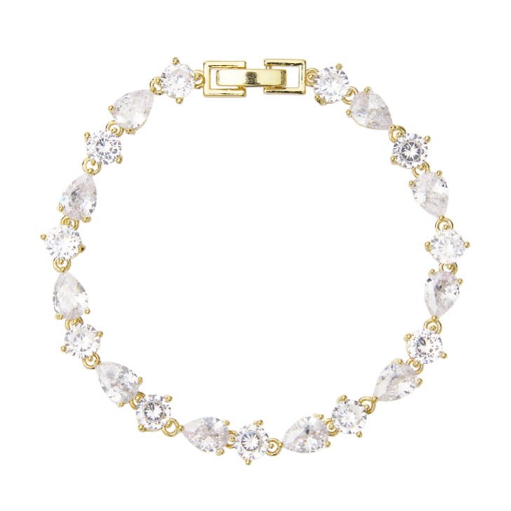 Connaught Dainty Cubic Zirconia Wedding Bracelet (Gold)