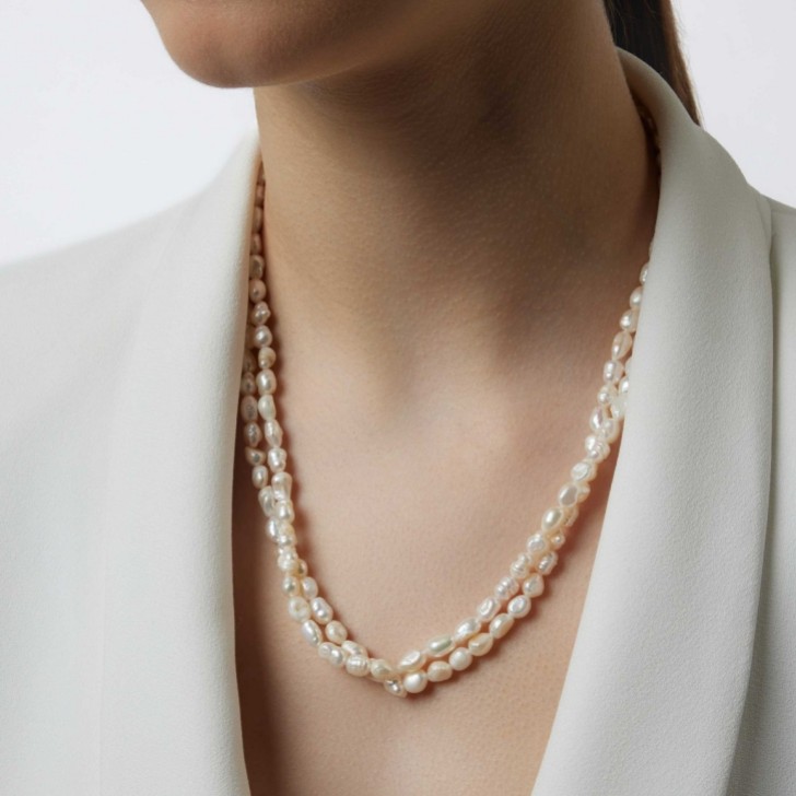 Dara Gold Freshwater Pearl Double Necklace