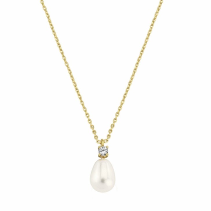 Dolci Gold Teardrop Pearl Pendant Necklace