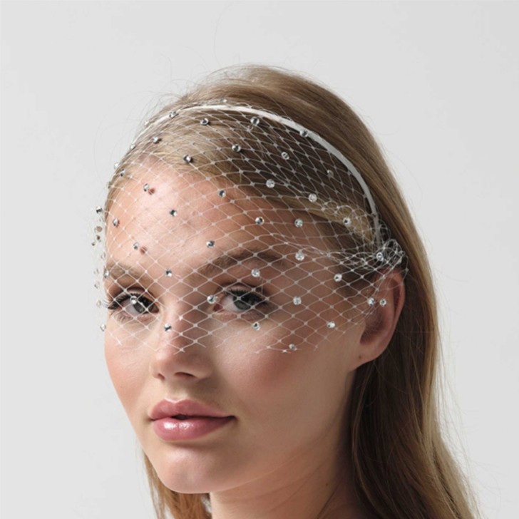 Effie Swarovksi Crystal Bridal Birdcage Veil (voile de cage à oiseaux)