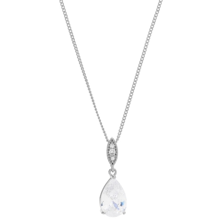 Ellie Silver Teardrop Crystal Pendant