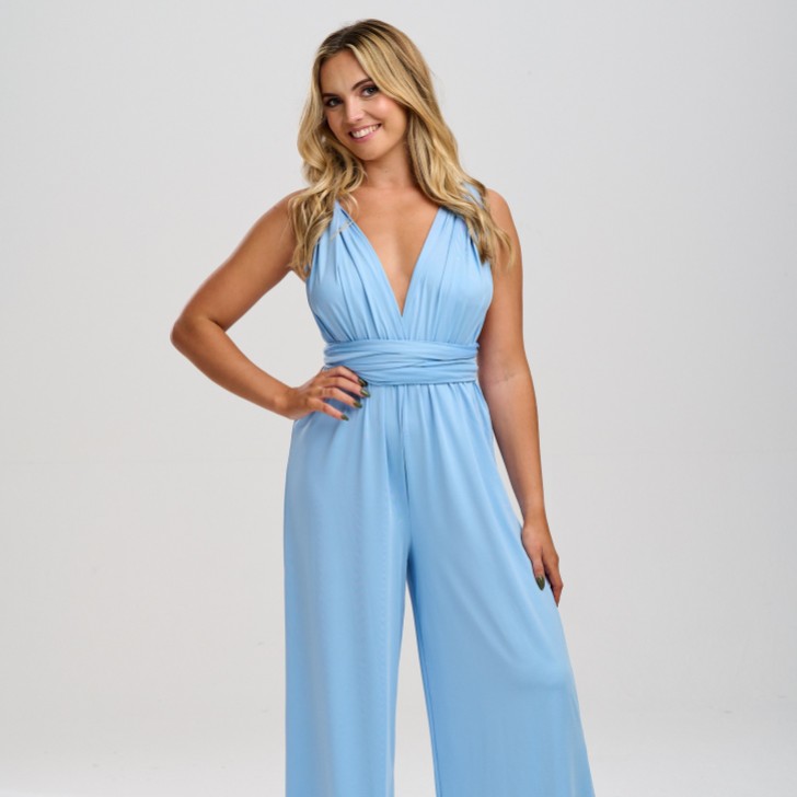 Emily Rose Dusty Blue Multiway Bridesmaid Jumpsuit (One Size)