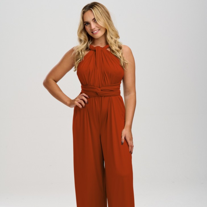 Emily Rose Rust Multiway Bridesmaid Jumpsuit (Taille unique)