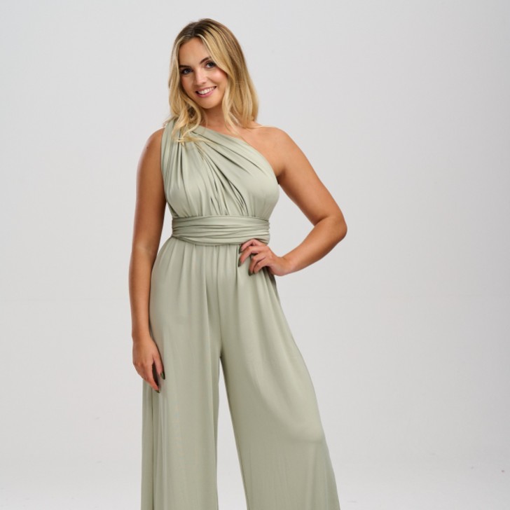 Emily Rose Sage Green Multiway Bridesmaid Jumpsuit (One Size)