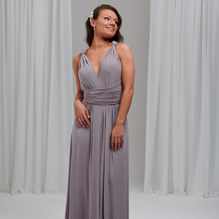 Emily Rose Silver Gray Multiway Bridesmaid Dress (One Size)