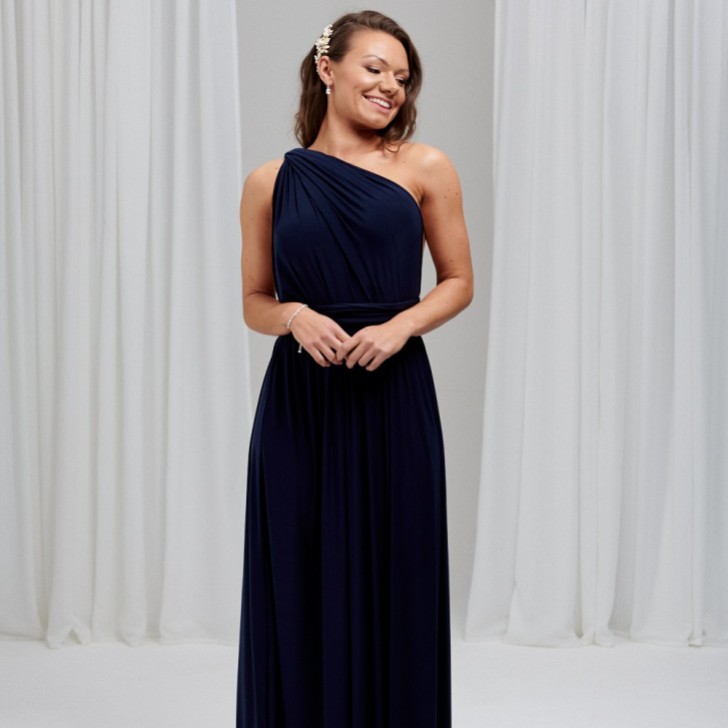 Emily Rose - Vestito da damigella d'onore multicanale in stile navy (taglia unica)