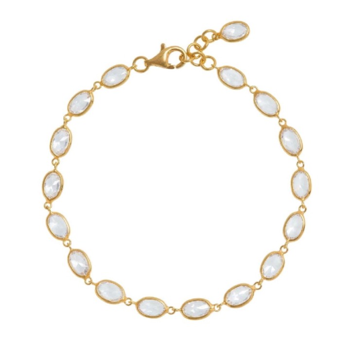 Freya Rose Bracelet ovale en cristal encadré d'or