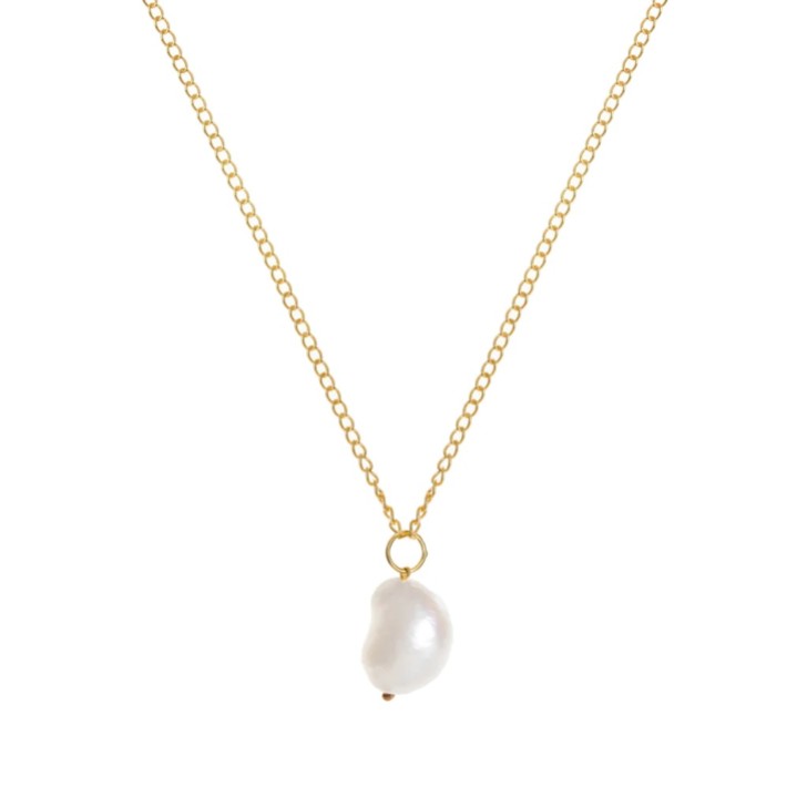 Freya Rose Collana con ciondolo in oro 22ct con perle barocche