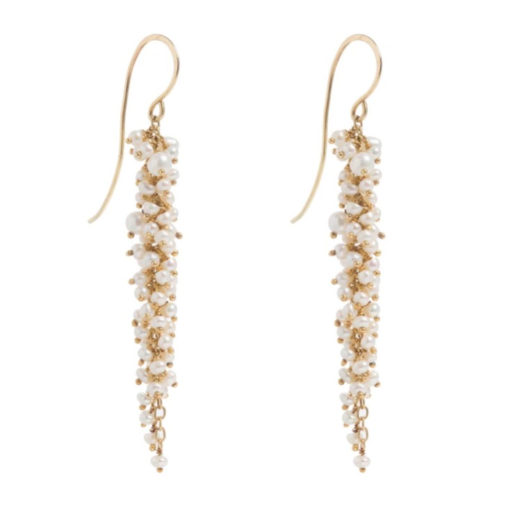 Freya Rose Delicate Gold Pearl Drop Earrings