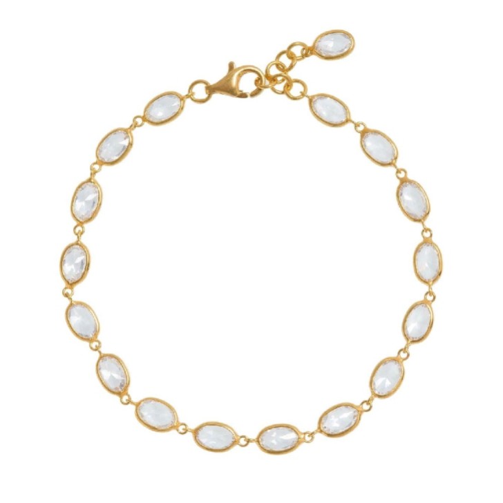 Freya Rose Ovales Kristall-Armband mit Goldrahmen