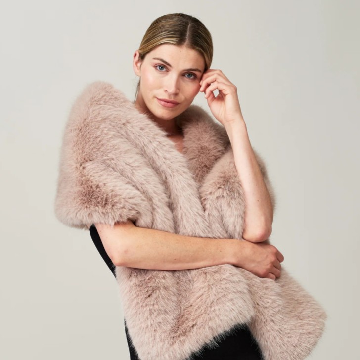 Helen Moore Quartz Long Faux Fur Stole