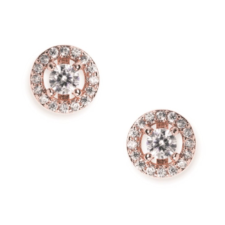 Ivory and Co Boucles d'oreilles Balmoral en or rose et cristal