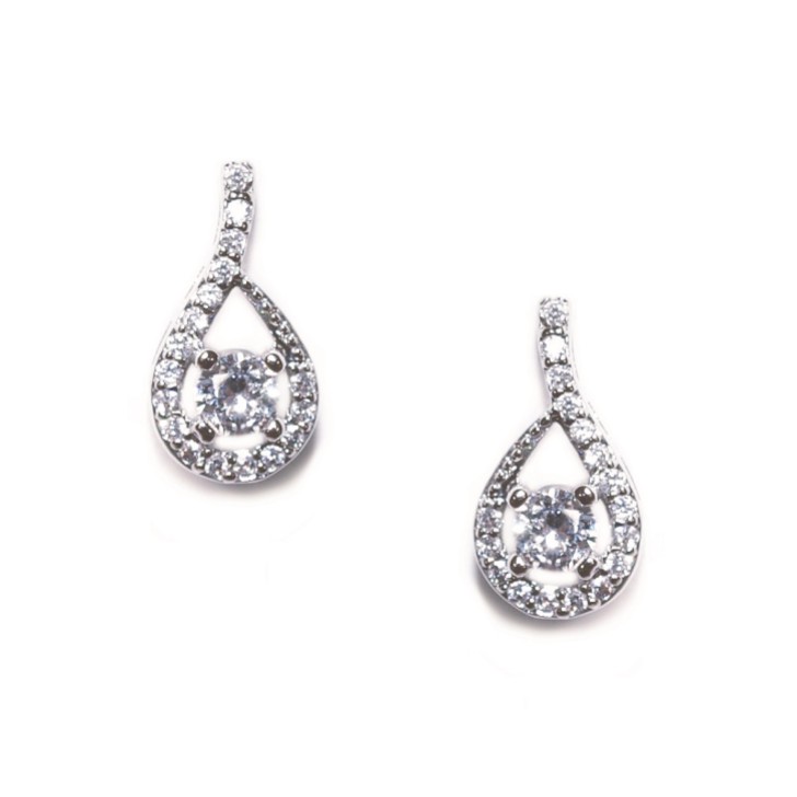 Ivory and Co Boucles d'oreilles de mariage en cristal Eternity Teardrop 