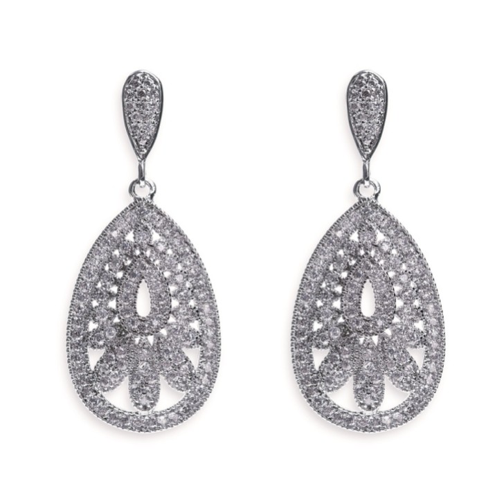 Ivory and Co Boucles d'oreilles mariage Cosmopolitan d'inspiration vintage avec gouttes de cristal