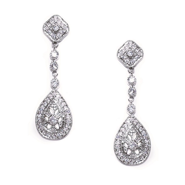 Ivory and Co Boucles d'oreilles mariage en cristal Moonstruck