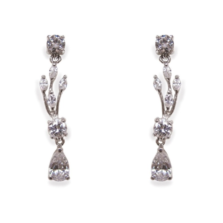 Ivory and Co Boucles d'oreilles mariage Mayfair d'inspiration vintage avec gouttes de cristal