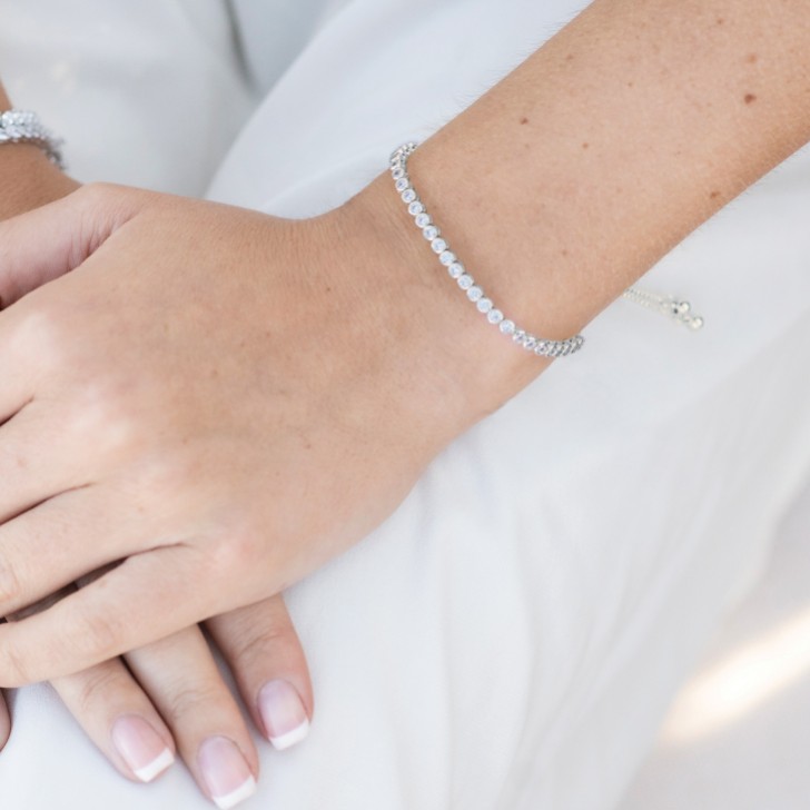 Ivory and Co Bracciale a ginocchiera in argento Tivoli Dainty Crystal