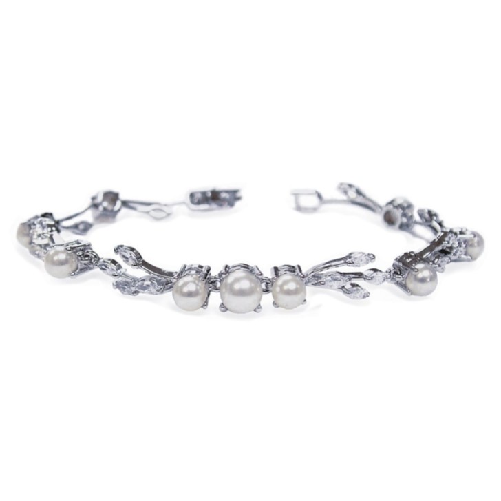 Ivory and Co Bracciale Belgravia con perle e cristalli