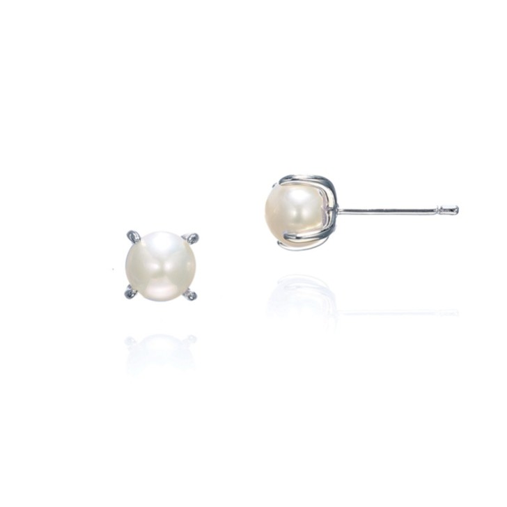 Ivory and Co Cairo Silver Classic Pearl Stud Earrings