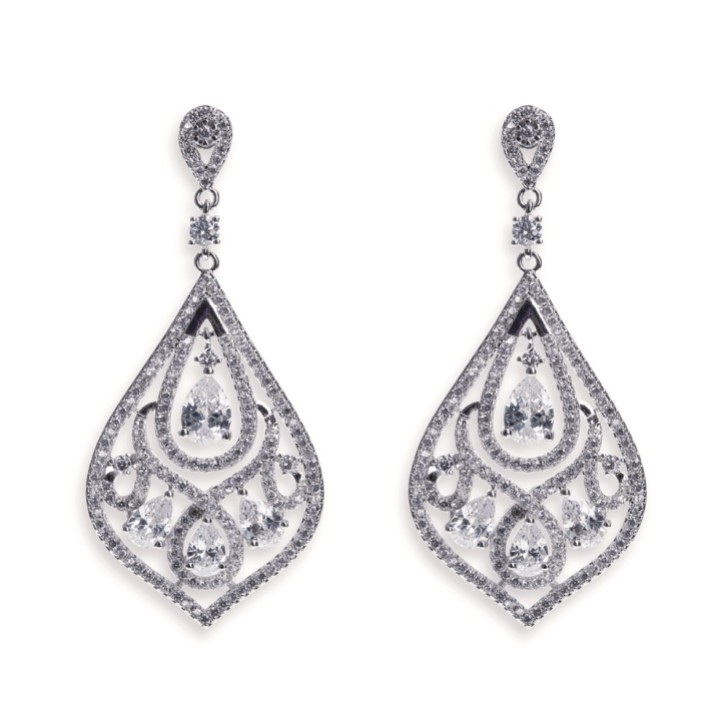 Ivory and Co Chinatown Art Deco Crystal Chandelier Earrings