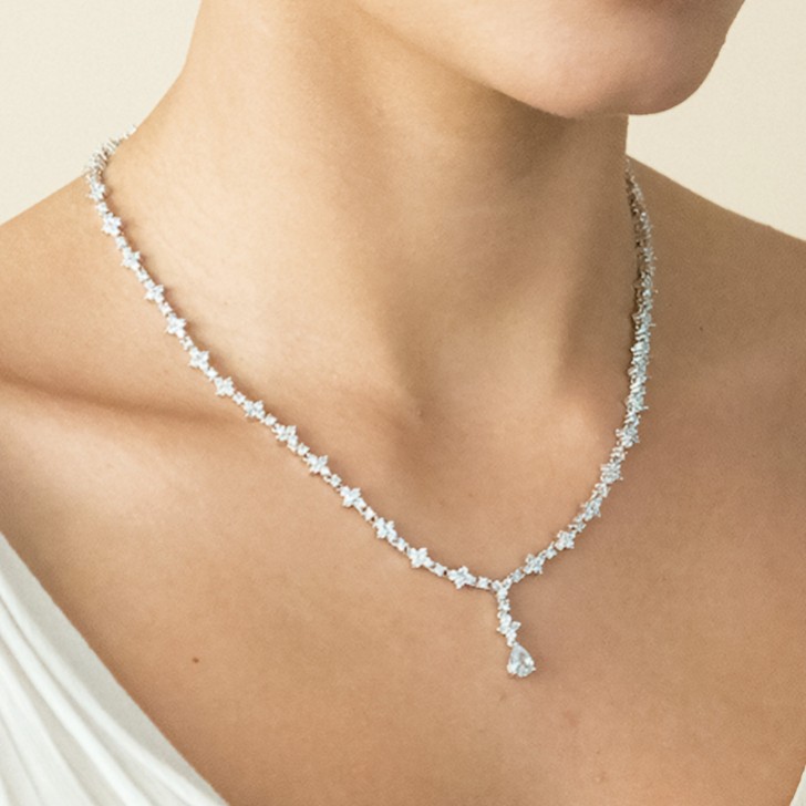 Ivory and Co Collana da sposa con zirconi Kensington