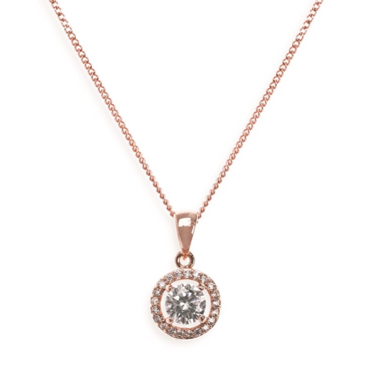 Ivory and Co Collier Balmoral à pendentifs en cristal d'or rose